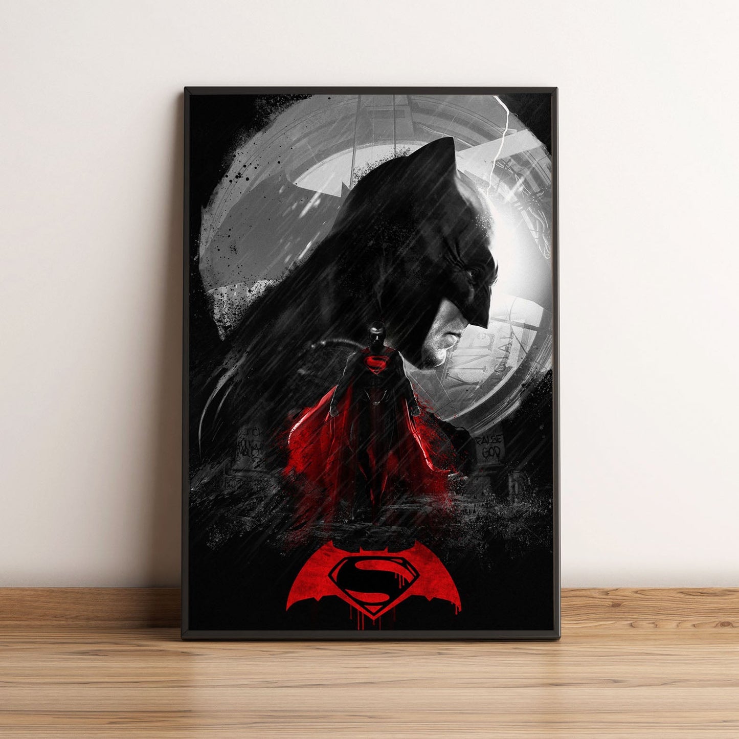 Flex Designs Poster Batman v Superman Dawn of Justice Cartoon 5 x 7" Home Goods - Movie 2016 Movie Poster