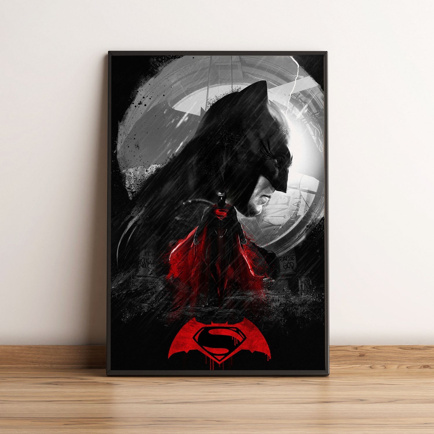 Flex Designs Poster Batman v Superman Dawn of Justice Cartoon 5 x 7" Home Goods - Movie 2016 Movie Poster