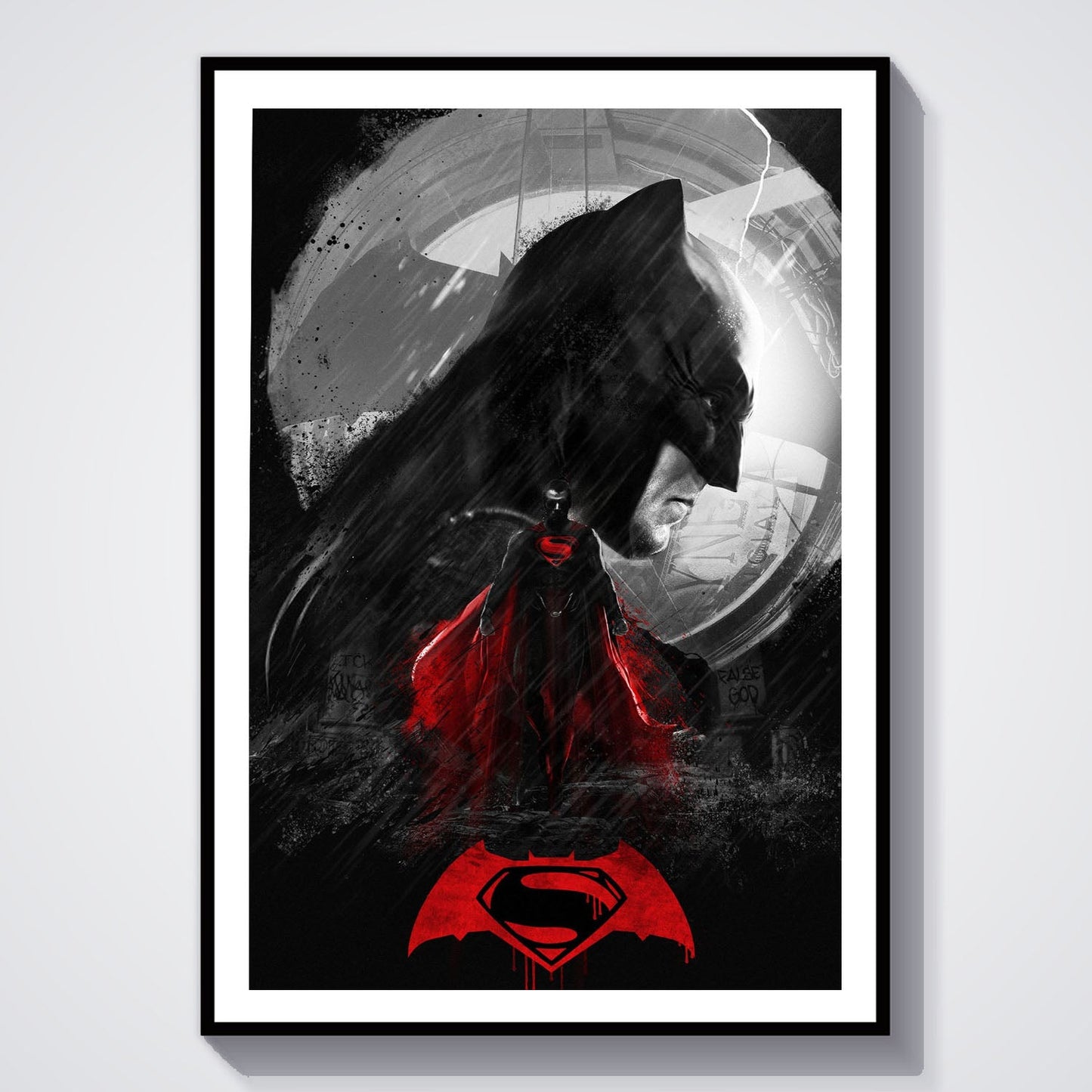 Flex Designs Poster Batman v Superman Dawn of Justice Cartoon 8 x 10" Home Goods - Movie 2016 Movie Poster