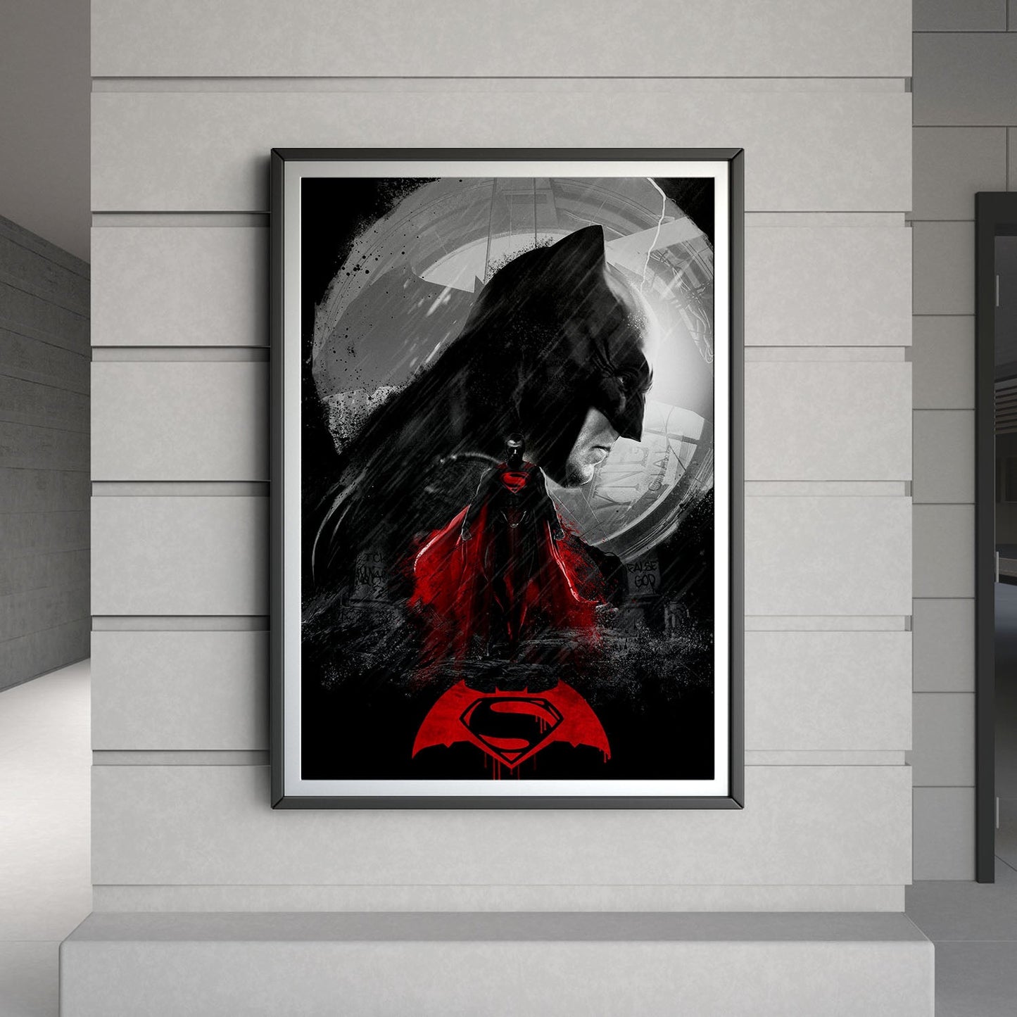 Flex Designs Poster Batman v Superman Dawn of Justice Cartoon 8 x 10" Home Goods - Movie 2016 Movie Poster