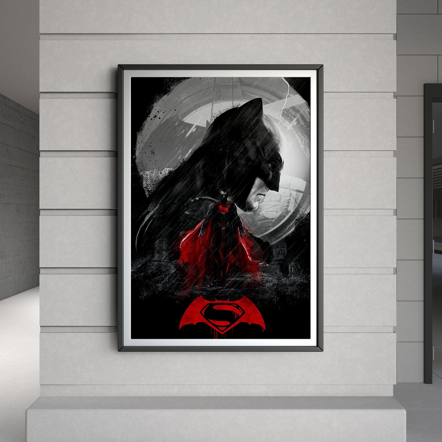 Flex Designs Poster Batman v Superman Dawn of Justice Cartoon 8 x 10" Home Goods - Movie 2016 Movie Poster