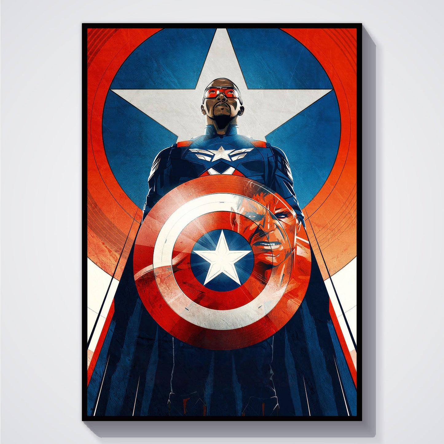 Flex Designs Poster Captain America Brave New World Cartoon 5 x 7" Home Goods - Movie 2025 Movie Poster
