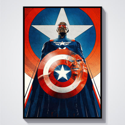 Flex Designs Poster Captain America Brave New World Cartoon 5 x 7" Home Goods - Movie 2025 Movie Poster