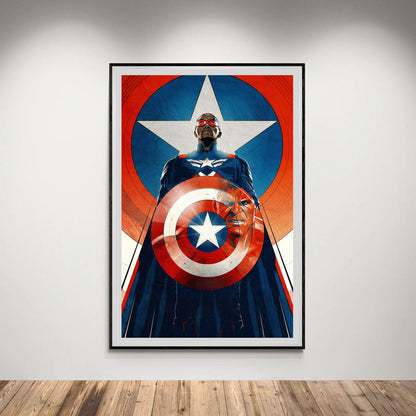 Flex Designs Poster Captain America Brave New World Cartoon 5 x 7" Home Goods - Movie 2025 Movie Poster