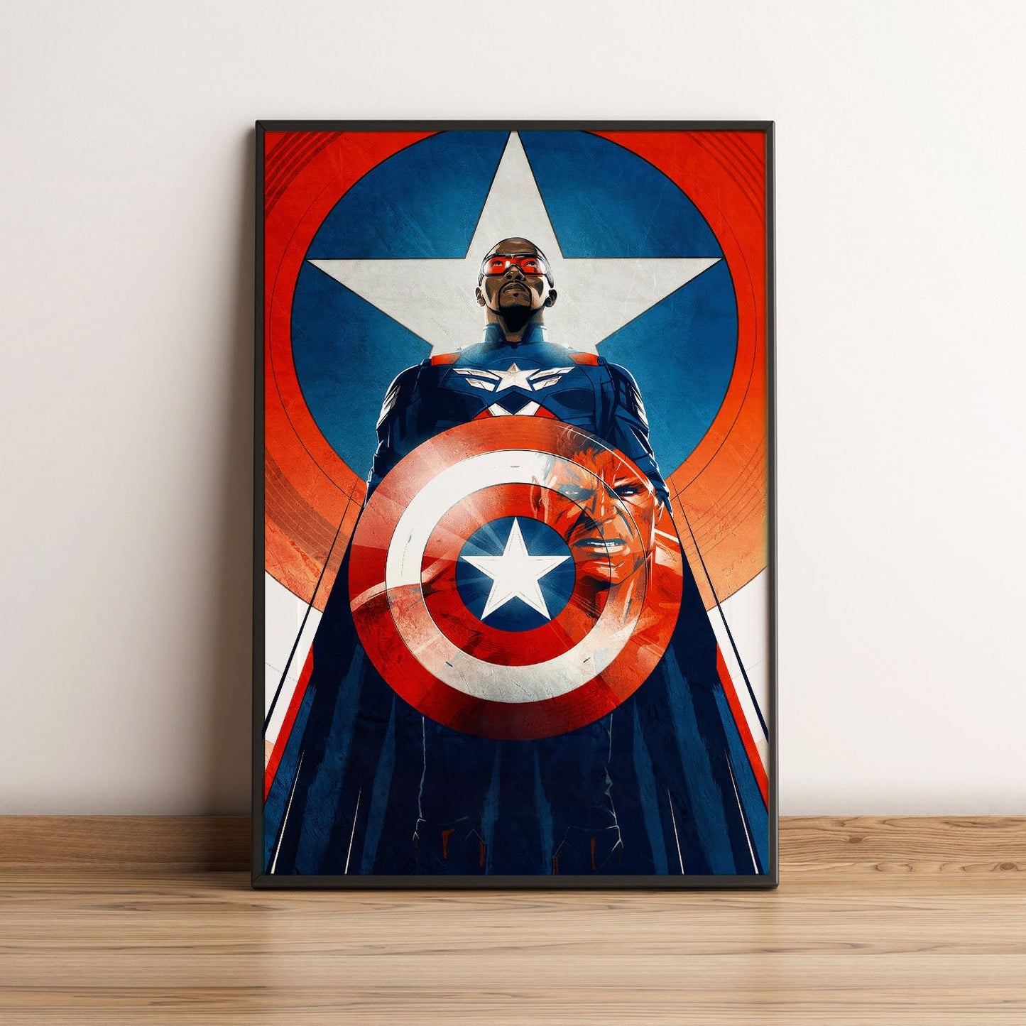 Flex Designs Poster Captain America Brave New World Cartoon 5 x 7" Home Goods - Movie 2025 Movie Poster