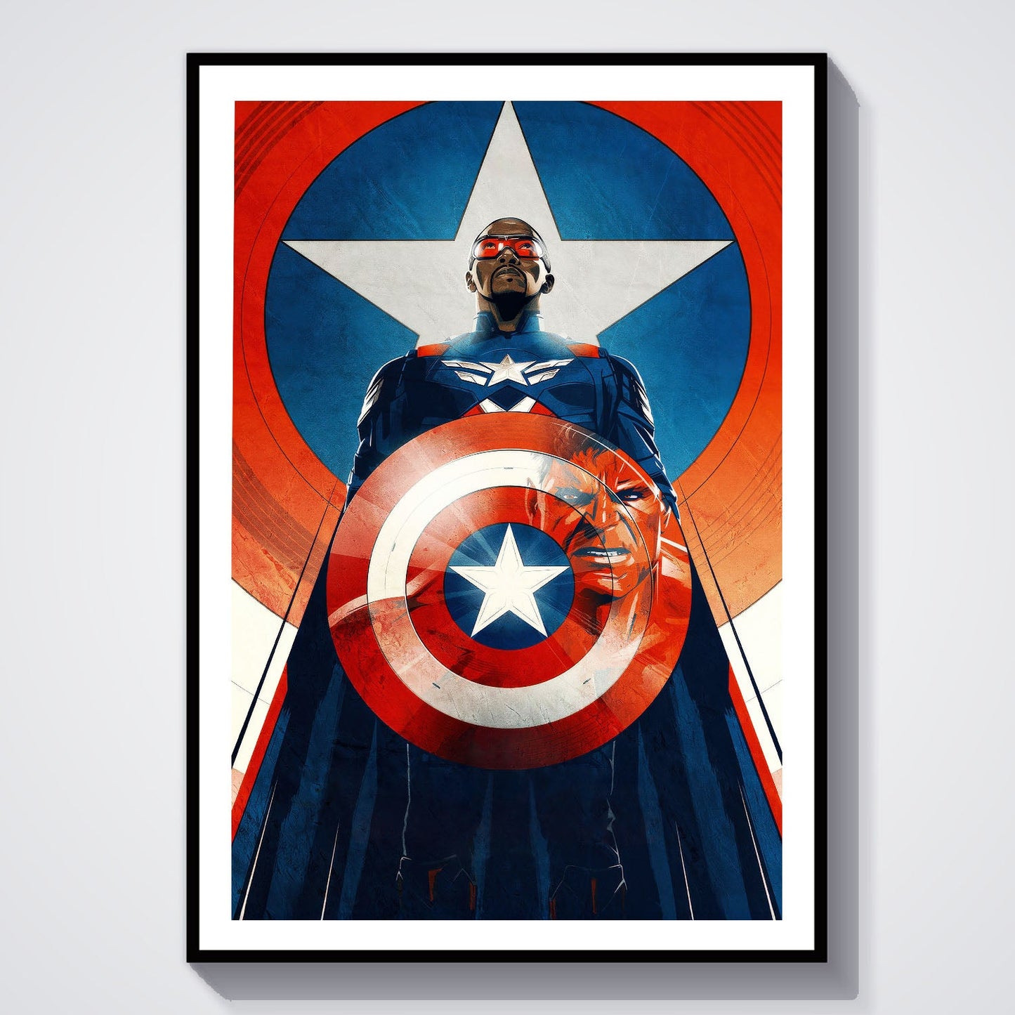 Flex Designs Poster Captain America Brave New World Cartoon 8 x 10" Home Goods - Movie 2025 Movie Poster