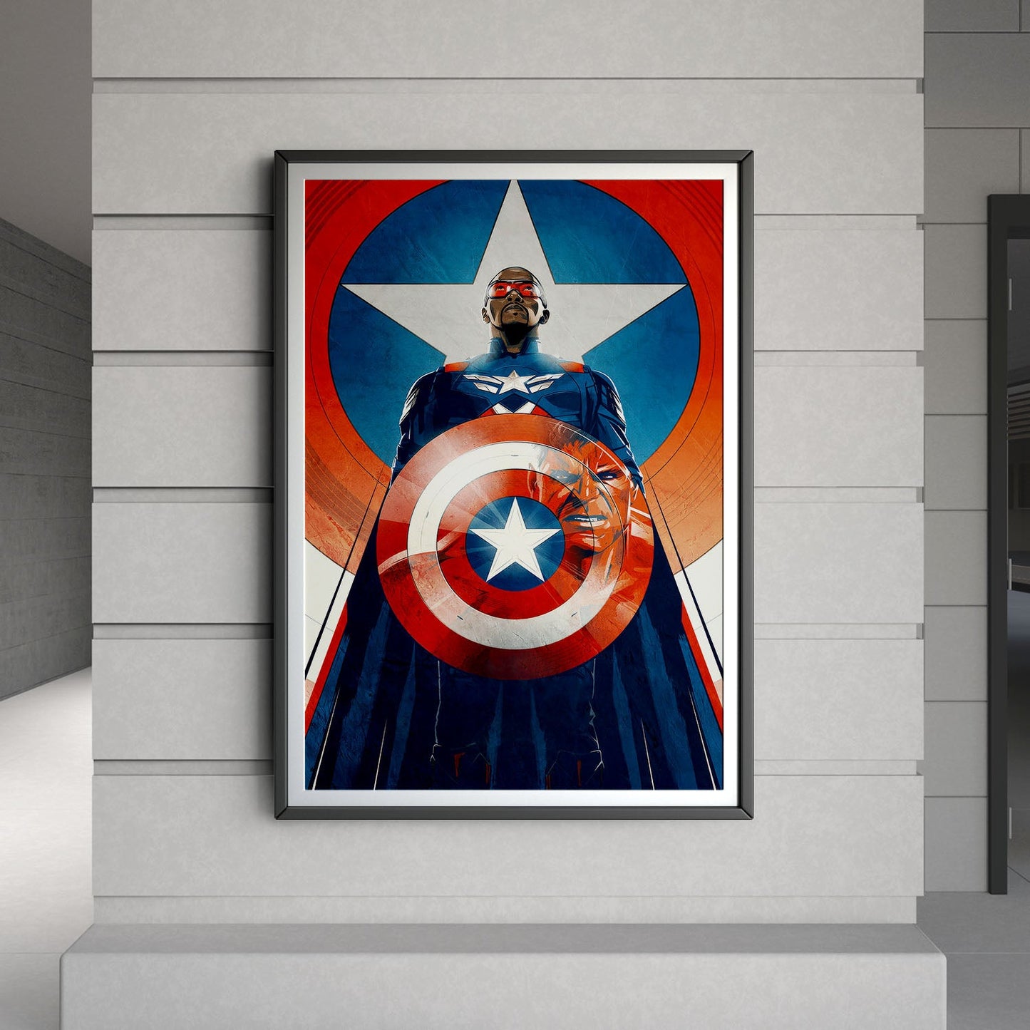 Flex Designs Poster Captain America Brave New World Cartoon 8 x 10" Home Goods - Movie 2025 Movie Poster