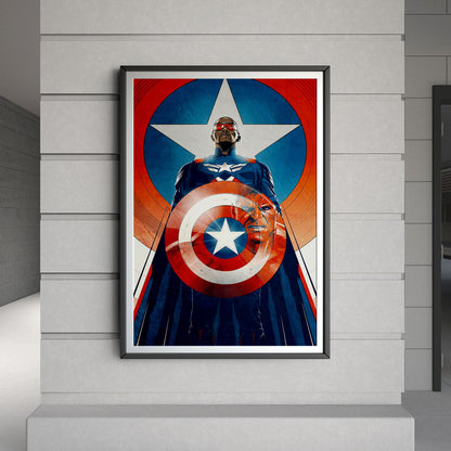 Flex Designs Poster Captain America Brave New World Cartoon 8 x 10" Home Goods - Movie 2025 Movie Poster