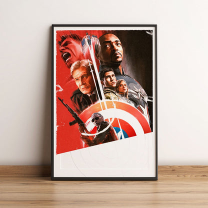 Flex Designs Poster Captain America Brave New World Teaser 5 x 7" Home Goods - Movie 2025 Movie Poster