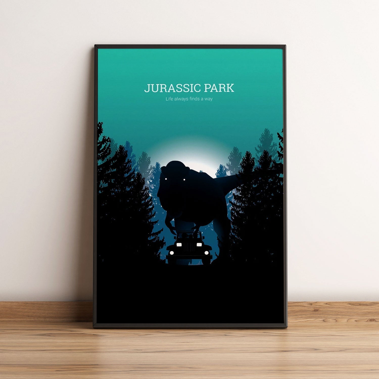 Flex Designs Poster Jurassic Park Minimalist 5 x 7" Home Goods - Movie 1993 Movie Poster