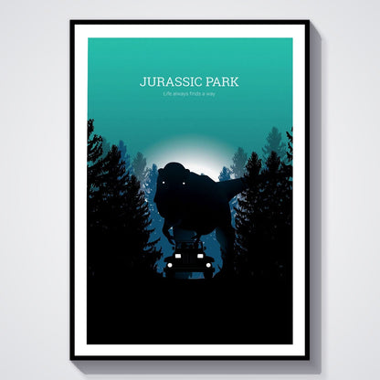 Flex Designs Poster Jurassic Park Minimalist 8 x 10" Home Goods - Movie 1993 Movie Poster