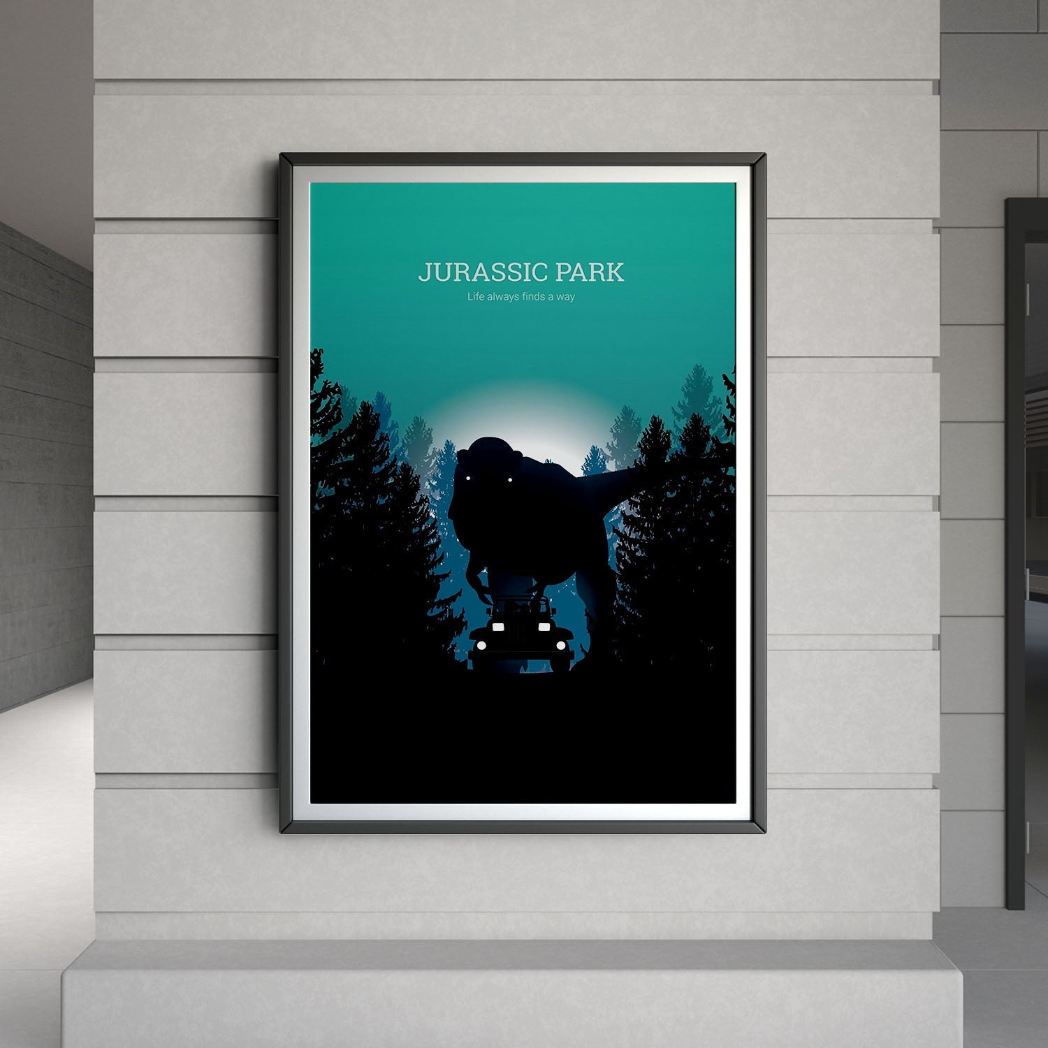Flex Designs Poster Jurassic Park Minimalist 8 x 10" Home Goods - Movie 1993 Movie Poster