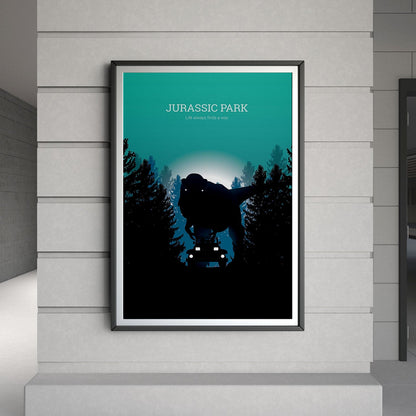 Flex Designs Poster Jurassic Park Minimalist 8 x 10" Home Goods - Movie 1993 Movie Poster