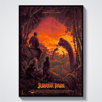 Flex Designs Poster Jurassic Park Cartoonified 5 x 7" Home Goods - Movie 1993 Movie Poster