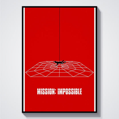 Flex Designs Poster Mission Impossible Red Minimalist 5 x 7" Home Goods - Movie 2025 Movie Poster