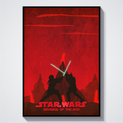 Flex Designs Poster Star Wars Episode III Revenge of the Sith Red Minimalist 5 x 7" Home Goods - Movie 2005 Movie Poster