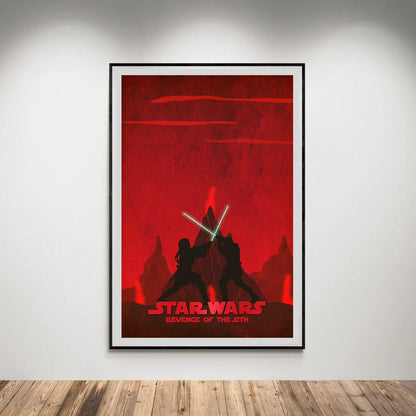 Flex Designs Poster Star Wars Episode III Revenge of the Sith Red Minimalist 5 x 7" Home Goods - Movie 2005 Movie Poster