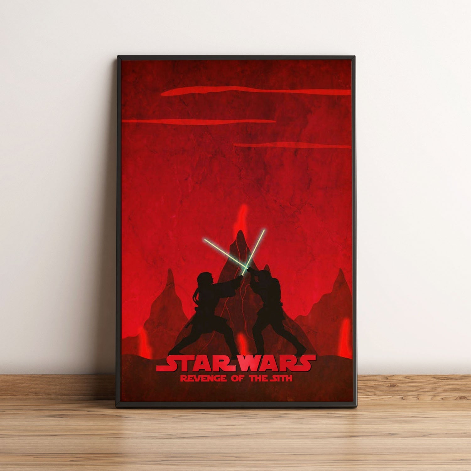 Flex Designs Poster Star Wars Episode III Revenge of the Sith Red Minimalist 5 x 7" Home Goods - Movie 2005 Movie Poster