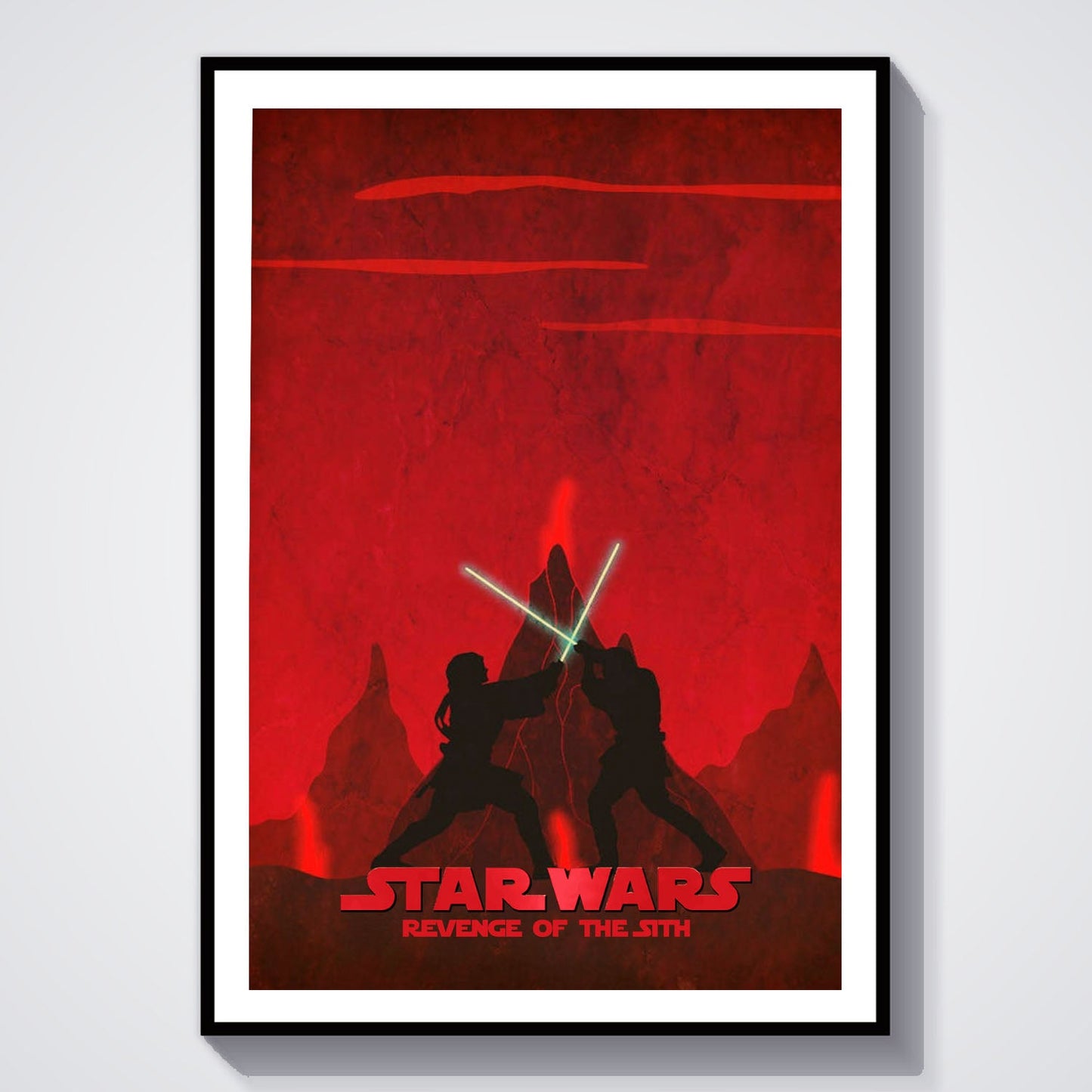 Flex Designs Poster Star Wars Episode III Revenge of the Sith Red Minimalist 8 x 10" Home Goods - Movie 2005 Movie Poster