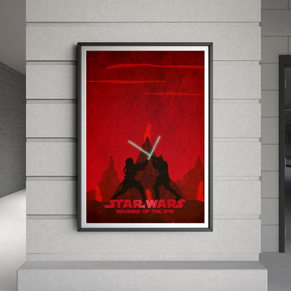 Flex Designs Poster Star Wars Episode III Revenge of the Sith Red Minimalist 8 x 10" Home Goods - Movie 2005 Movie Poster