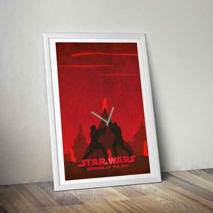 Flex Designs Poster Star Wars Episode III Revenge of the Sith Red Minimalist 8 x 10" Home Goods - Movie 2005 Movie Poster