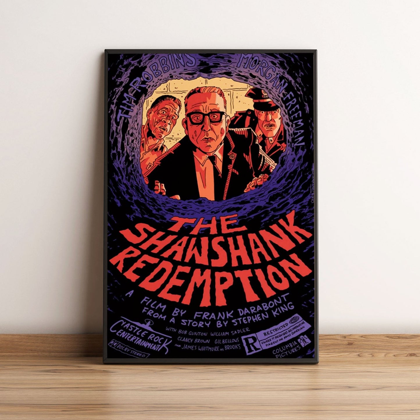 Flex Designs Poster The Shawshank Redemption Cartoon 5 x 7" Home Goods - Movie 1994 Movie Poster