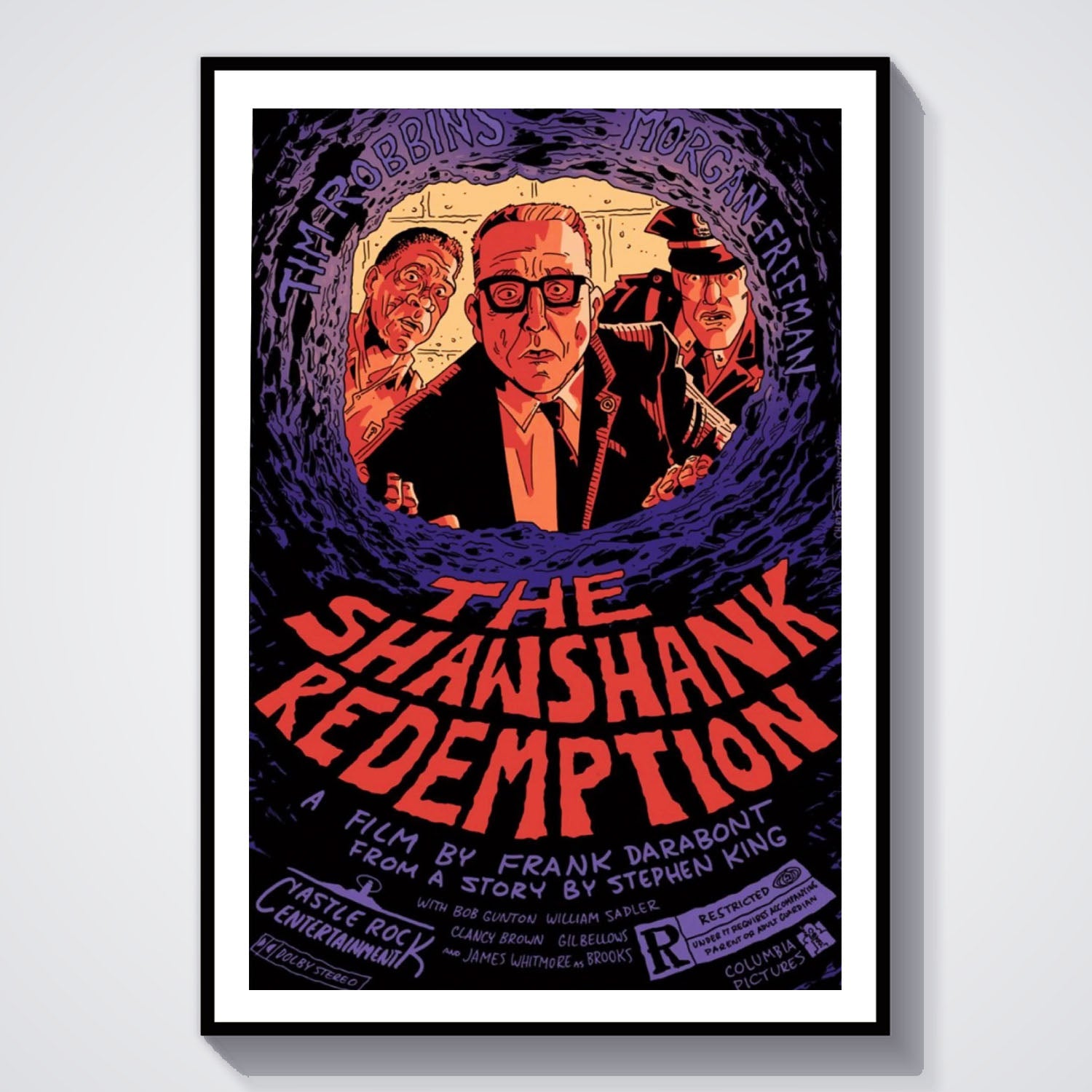 Flex Designs Poster The Shawshank Redemption Cartoon 8 x 10" Home Goods - Movie 1994 Movie Poster