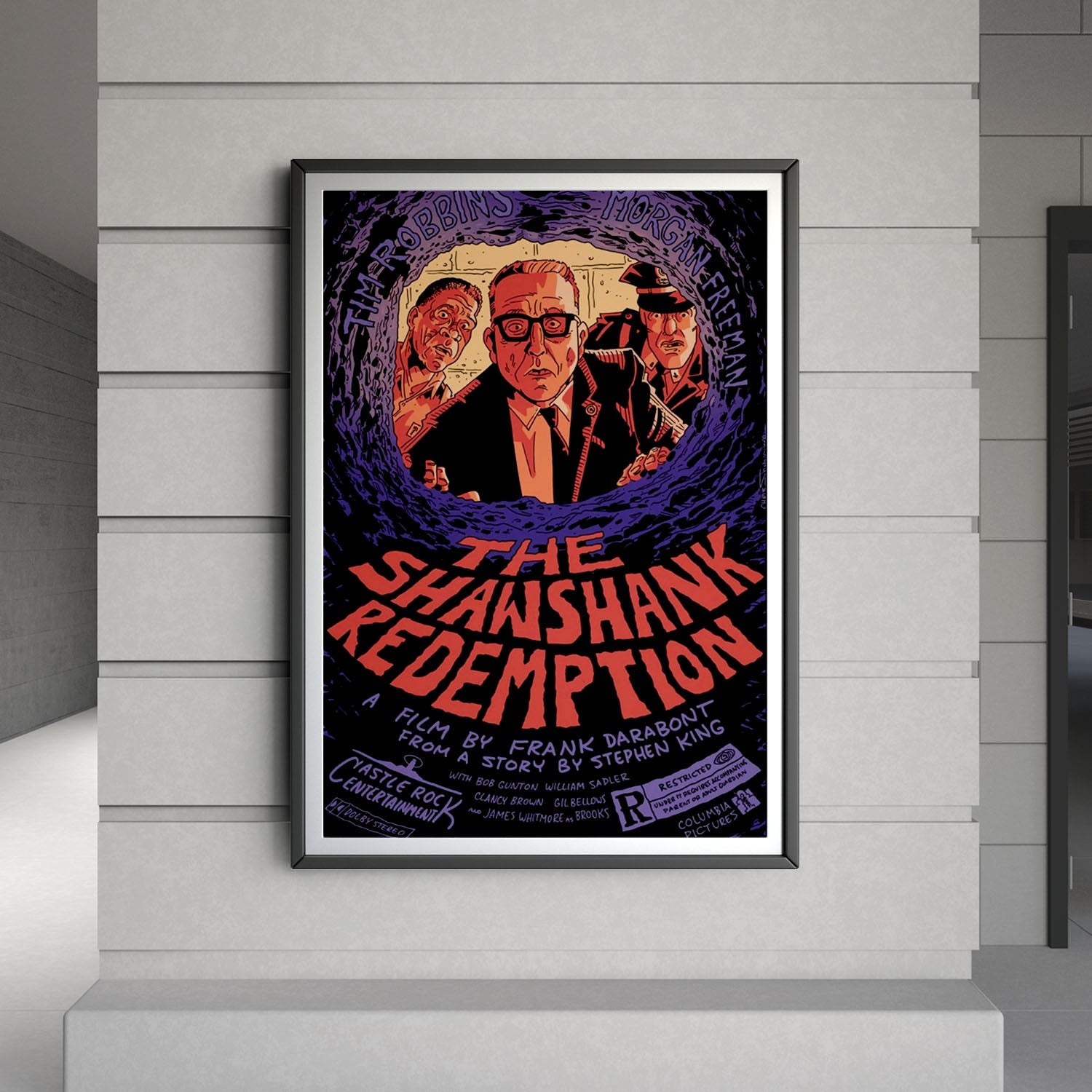 Flex Designs Poster The Shawshank Redemption Cartoon 8 x 10" Home Goods - Movie 1994 Movie Poster