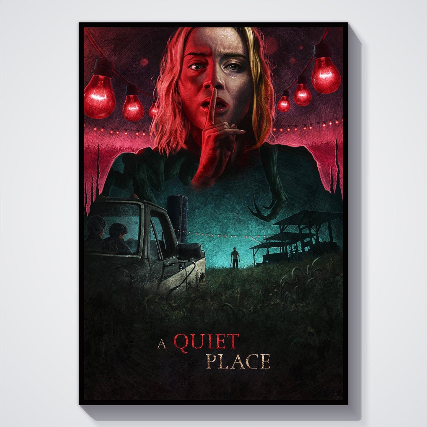 Flex Designs Poster A Quiet Place Cartoon 5 x 7" Home Goods - Movie 2018 Movie Poster