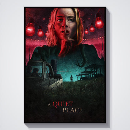 Flex Designs Poster A Quiet Place Cartoon 5 x 7" Home Goods - Movie 2018 Movie Poster