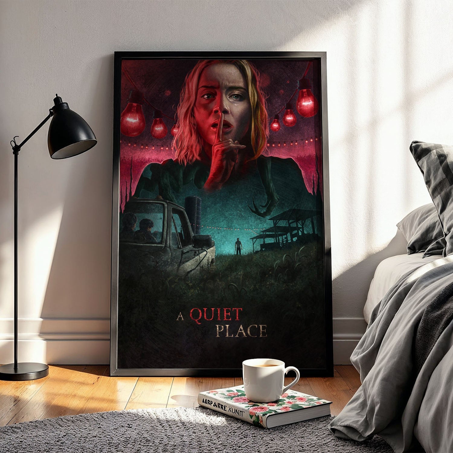 Flex Designs Poster A Quiet Place Cartoon 5 x 7" Home Goods - Movie 2018 Movie Poster