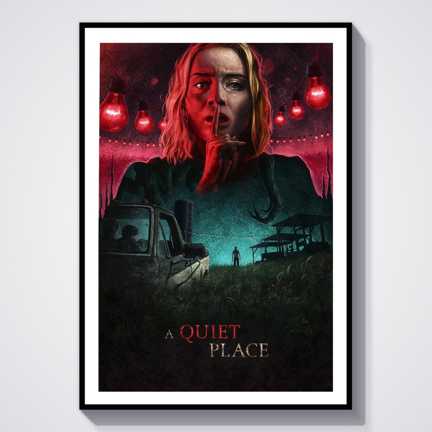 Flex Designs Poster A Quiet Place Cartoon 8 x 10" Home Goods - Movie 2018 Movie Poster