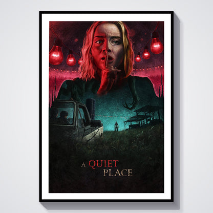 Flex Designs Poster A Quiet Place Cartoon 8 x 10" Home Goods - Movie 2018 Movie Poster