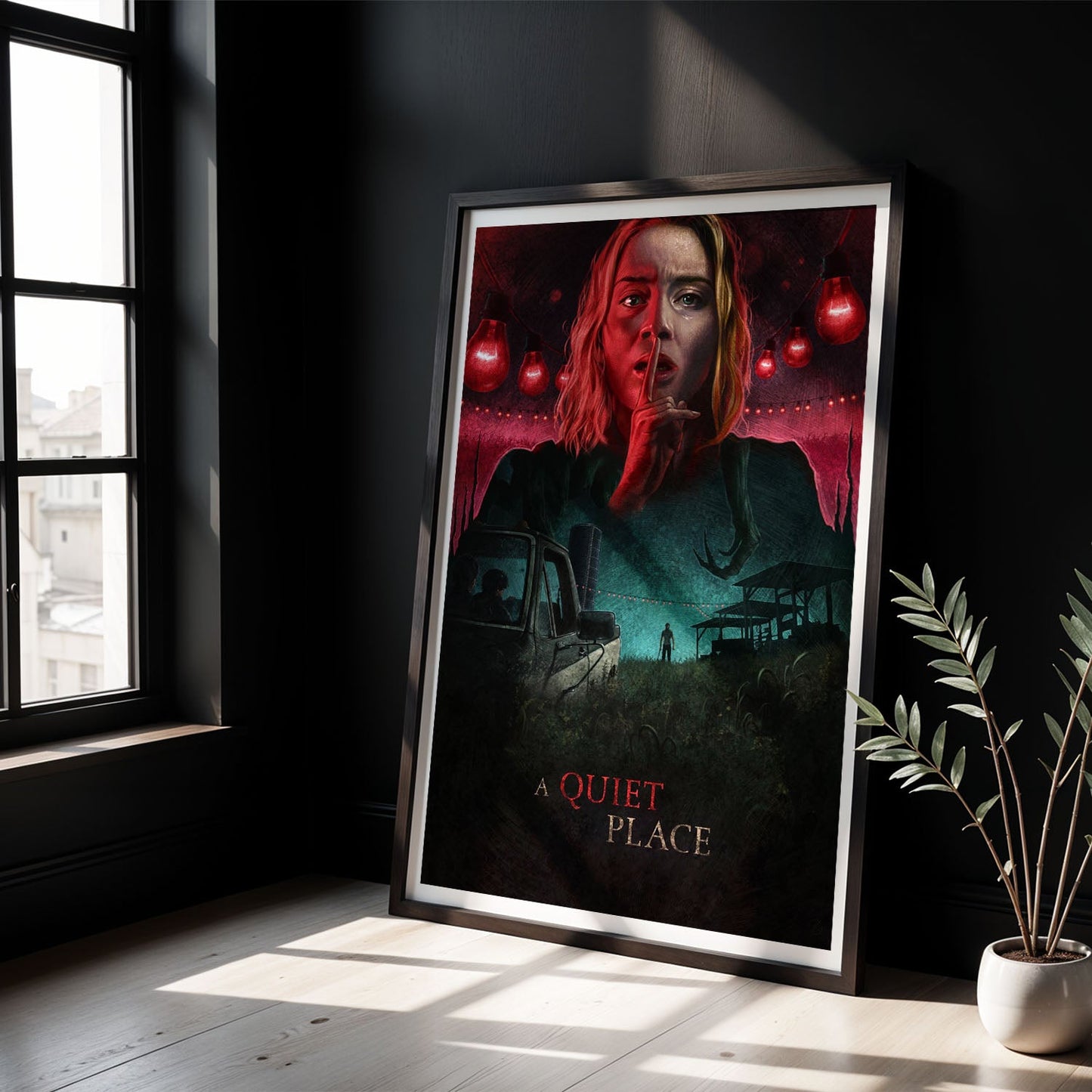 Flex Designs Poster A Quiet Place Cartoon 8 x 10" Home Goods - Movie 2018 Movie Poster