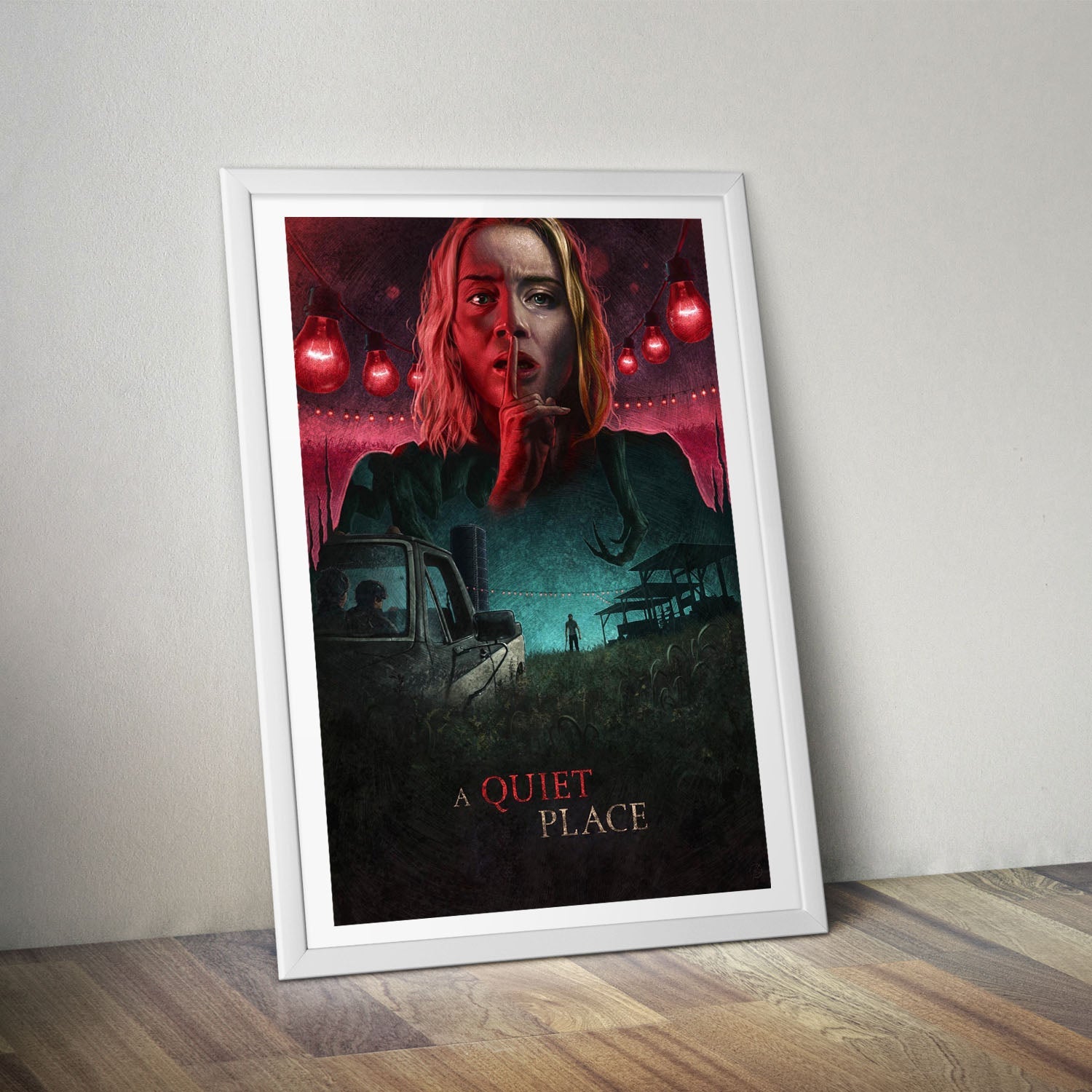 Flex Designs Poster A Quiet Place Cartoon 8 x 10" Home Goods - Movie 2018 Movie Poster