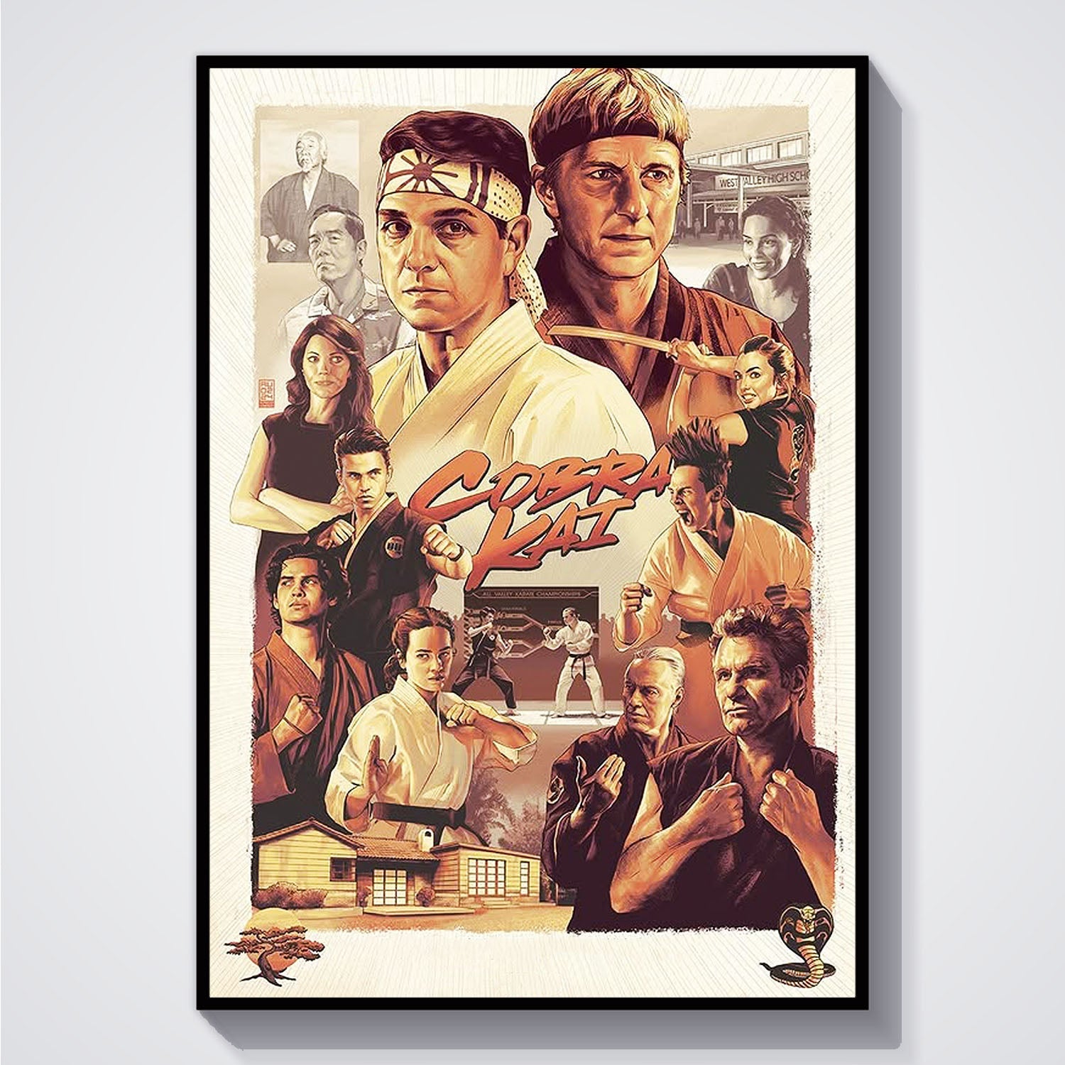 Flex Designs Poster Cobra Kai Sketch 5 x 7" Home Goods - TV Show 2018 TV Show Poster
