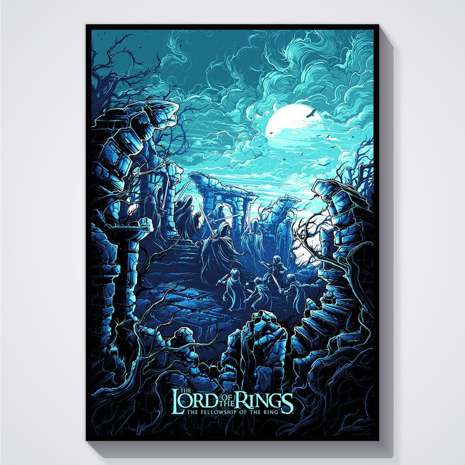 Flex Designs Poster The Lord of the Rings The Fellowship of the Ring Sketch 5 x 7" Home Goods - Movie 2001 Movie Poster