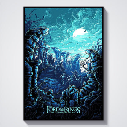 Flex Designs Poster The Lord of the Rings The Fellowship of the Ring Sketch 5 x 7" Home Goods - Movie 2001 Movie Poster