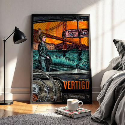 Flex Designs Poster Vertigo Cartoon 5 x 7" Home Goods - Movie 1958 Movie Poster