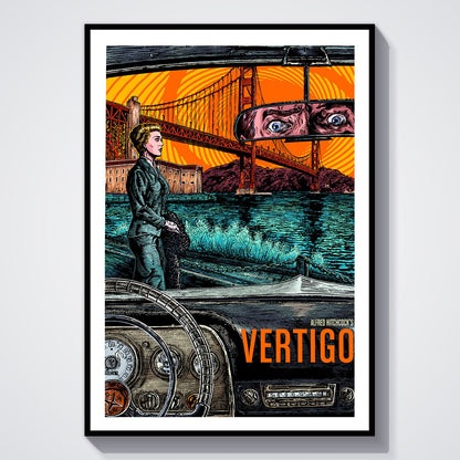 Flex Designs Poster Vertigo Cartoon 8 x 10" Home Goods - Movie 1958 Movie Poster