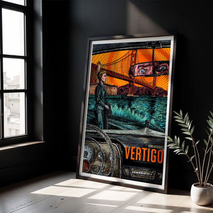 Flex Designs Poster Vertigo Cartoon 8 x 10" Home Goods - Movie 1958 Movie Poster