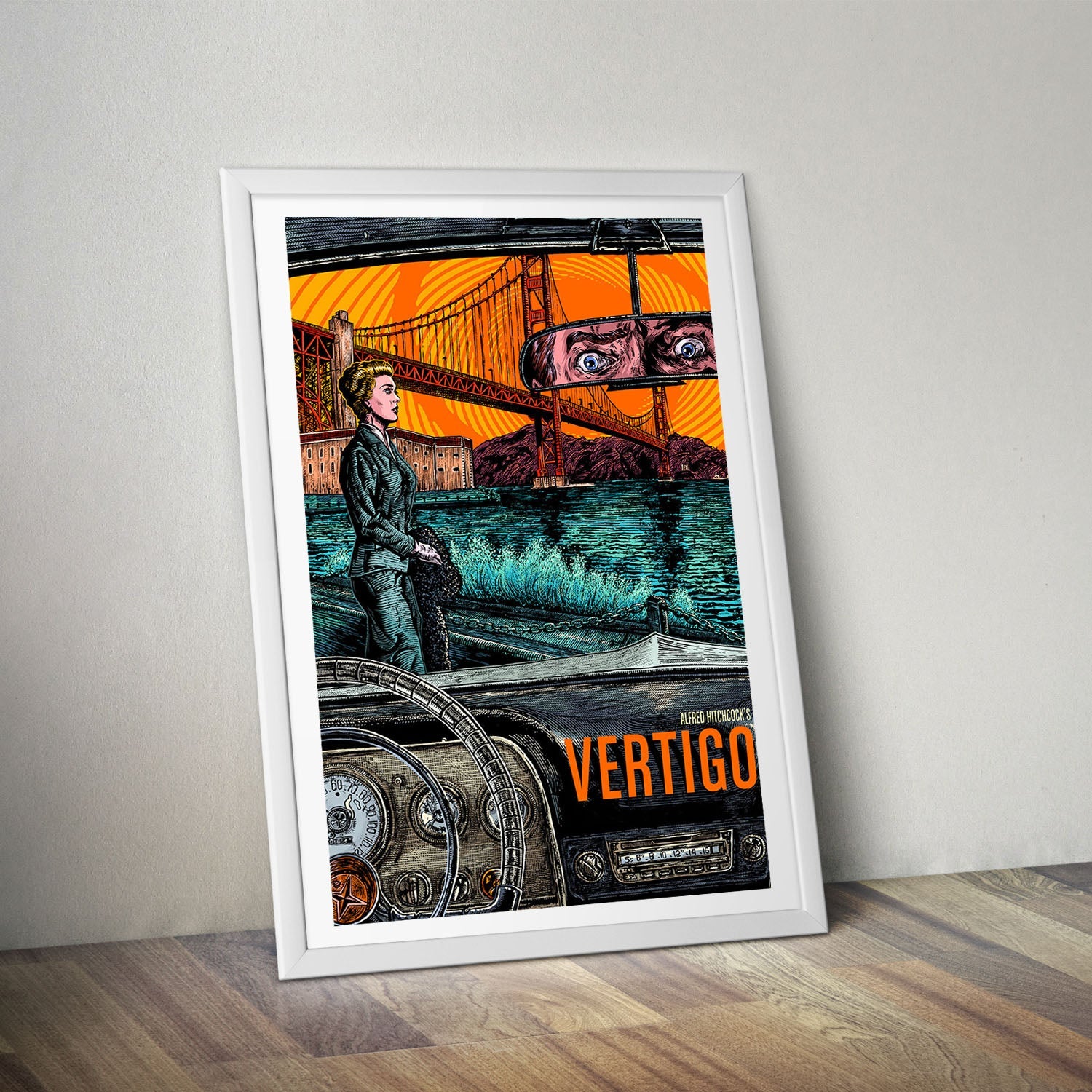 Flex Designs Poster Vertigo Cartoon 8 x 10" Home Goods - Movie 1958 Movie Poster