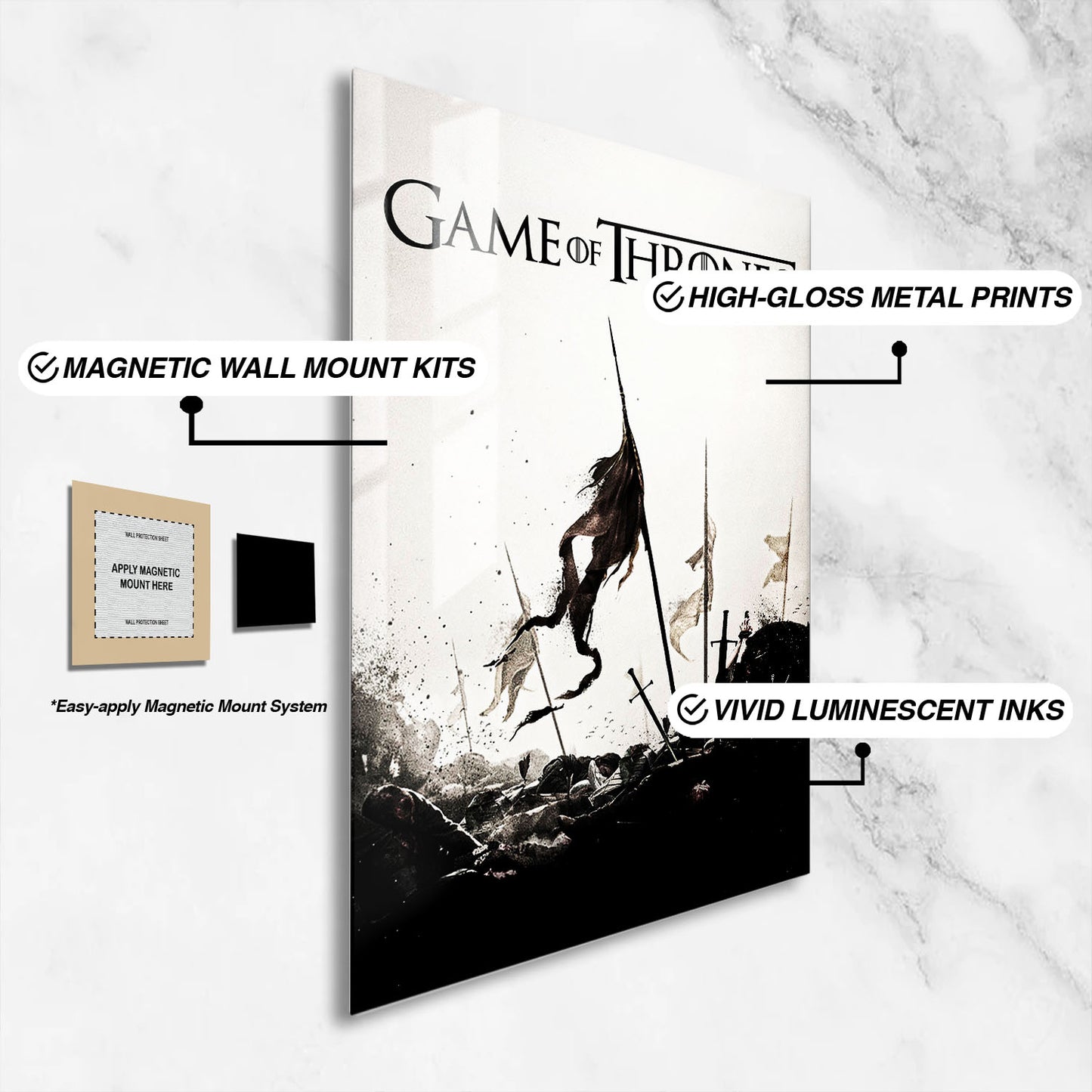 Game of Thrones Battlefield Minimalist TV Show Metal Poster
