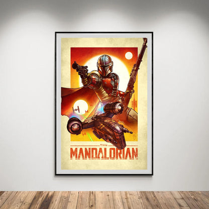 Flex Designs Poster The Mandalorian Cartoon 5 x 7" Home Goods - TV Show 2019 TV Show Poster