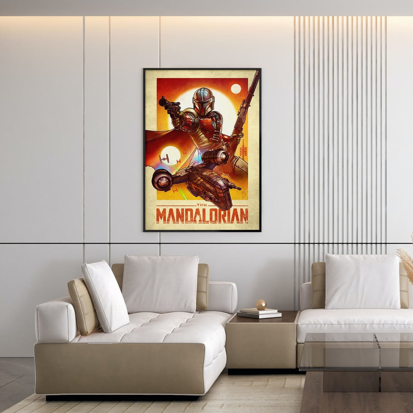 Flex Designs Poster The Mandalorian Cartoon 5 x 7" Home Goods - TV Show 2019 TV Show Poster