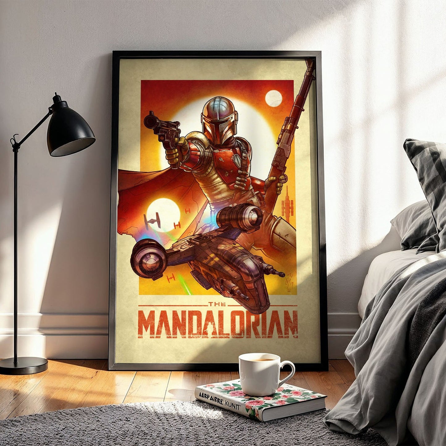 Flex Designs Poster The Mandalorian Cartoon 5 x 7" Home Goods - TV Show 2019 TV Show Poster