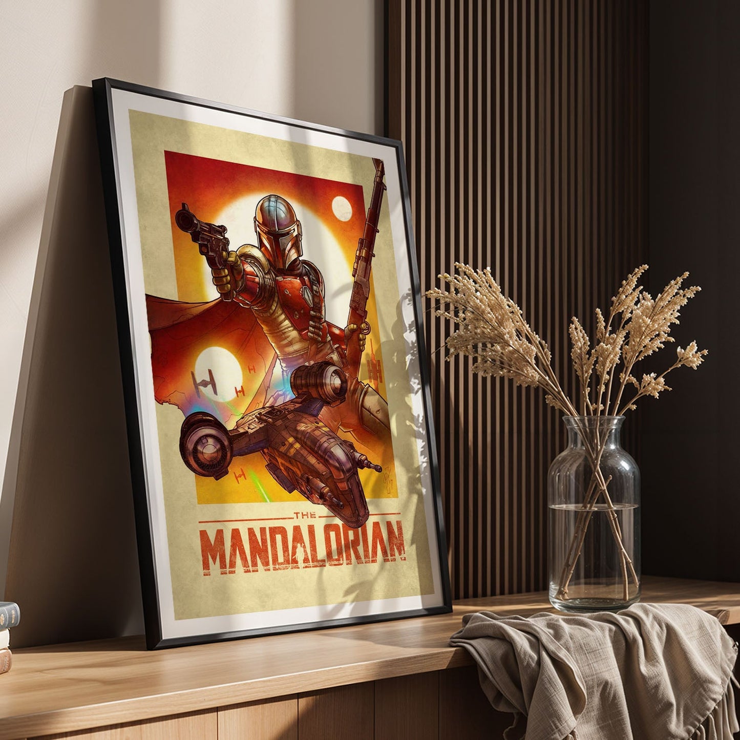 Flex Designs Poster The Mandalorian Cartoon 8 x 10" Home Goods - TV Show 2019 TV Show Poster