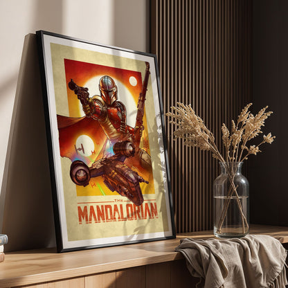 Flex Designs Poster The Mandalorian Cartoon 8 x 10" Home Goods - TV Show 2019 TV Show Poster