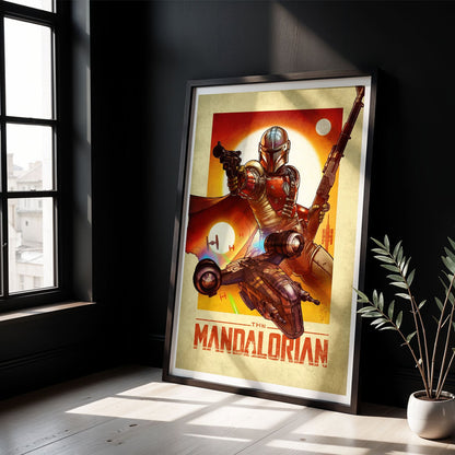 Flex Designs Poster The Mandalorian Cartoon 8 x 10" Home Goods - TV Show 2019 TV Show Poster