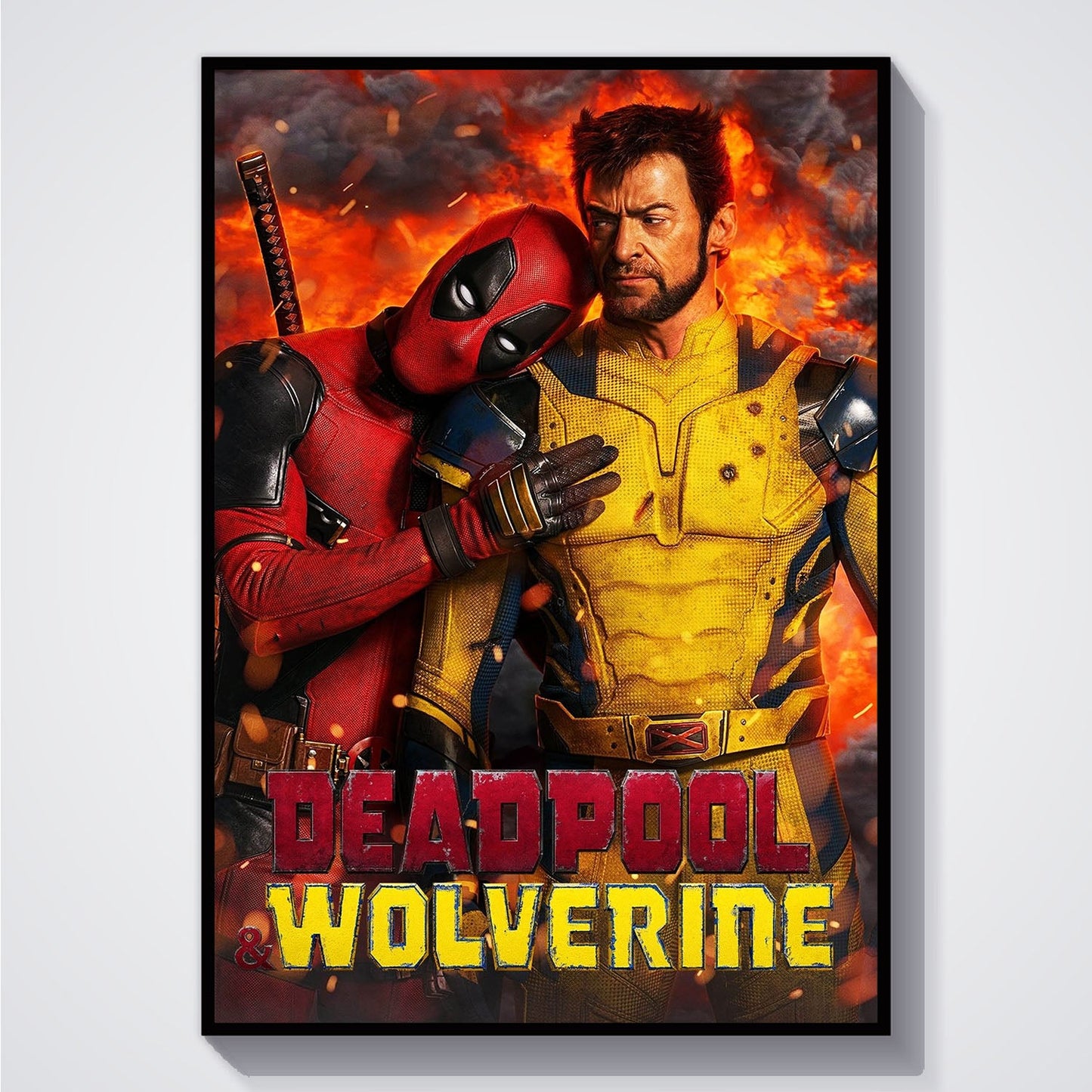 Flex Designs Poster Deadpool Wolverine Explosion 5 x 7" Home Goods - Movie 2023 Movie Poster
